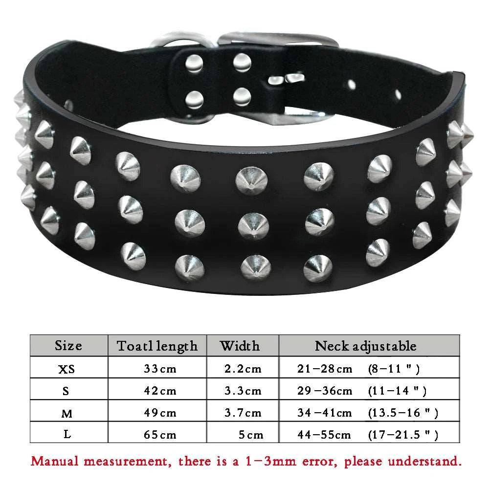 Black Spiked Studded Leather Dog Collar Adjustable Anti-Bite Puppy Neck Strap Collars For Small Medium Dogs TRENDYPET'S ZONE