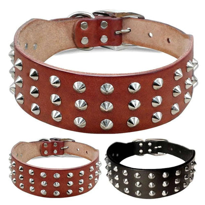 Black Spiked Studded Leather Dog Collar Adjustable Anti-Bite Puppy Neck Strap Collars For Small Medium Dogs TRENDYPET'S ZONE