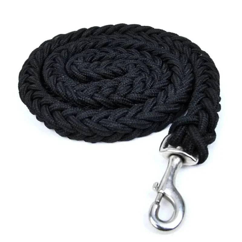 Black Super Strong Coarse Nylon Dog Leash Double Row Adjustable Collar For Medium Large Dogs TRENDYPET'S ZONE