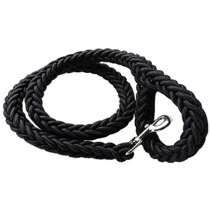 Black Super Strong Coarse Nylon Dog Leash Double Row Adjustable Collar For Medium Large Dogs TRENDYPET'S ZONE