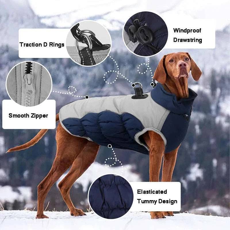 Black Warm Jacket Waterproof Clothes For Dog Winter Pet Costume Coat Vest - Trendypet's Zone