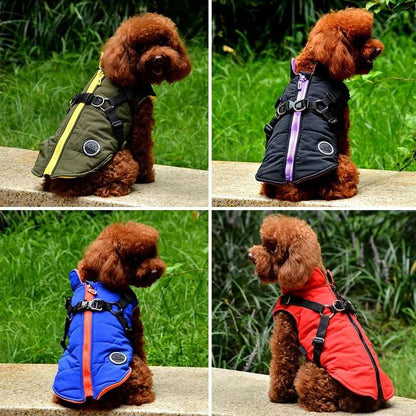 Black Waterproof Dog Vest Jacket with Harness Winter Coats TRENDYPET'S ZONE