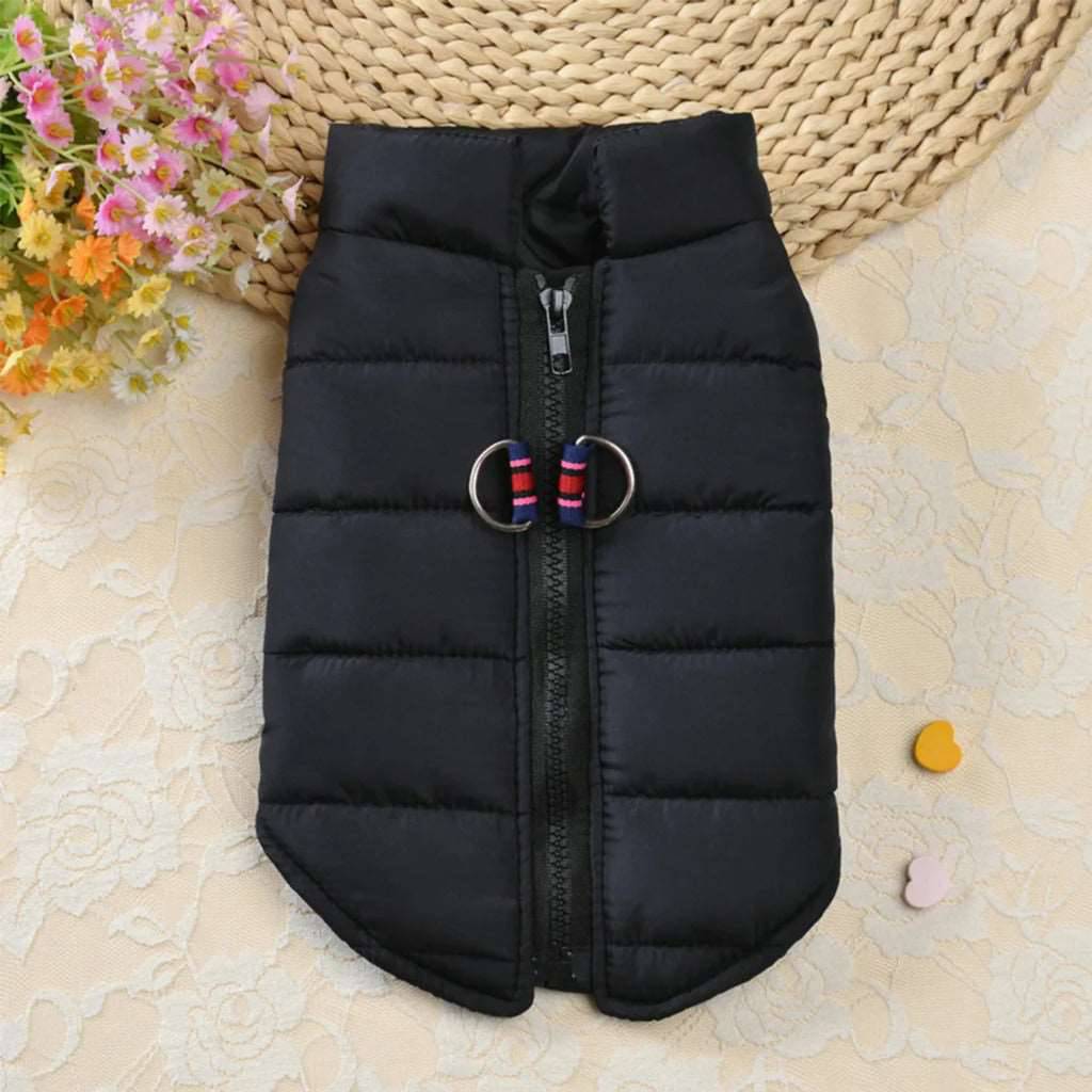 Black Windproof Pet Dog Coat Jacket Winter Warm Padded Vest TRENDYPET'S ZONE