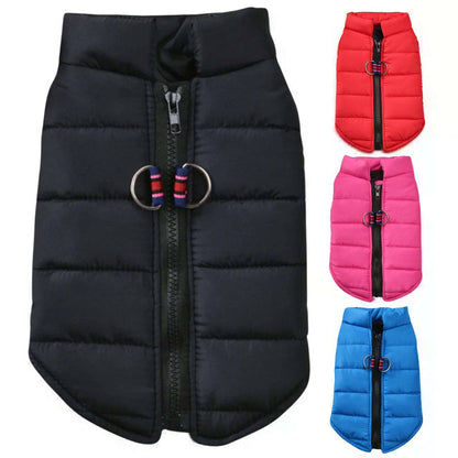 Black Windproof Pet Dog Coat Jacket Winter Warm Padded Vest TRENDYPET'S ZONE