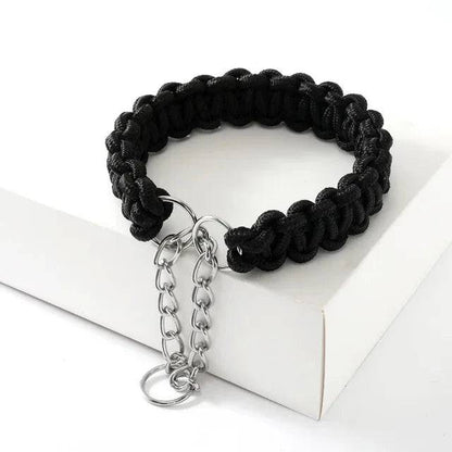 Black Woven Dog Collars P Chain Nylon Adjustable Collar For Small Medium And Large Dogs TRENDYPET'S ZONE