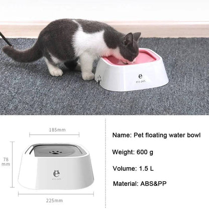 Blue (1.5L) Pet Dog Cat Floating Water Bowl Drinker Not Wet Mouth Splash Water Not Sprinkler Water Dispenser Portable Bowl TRENDYPET'S ZONE