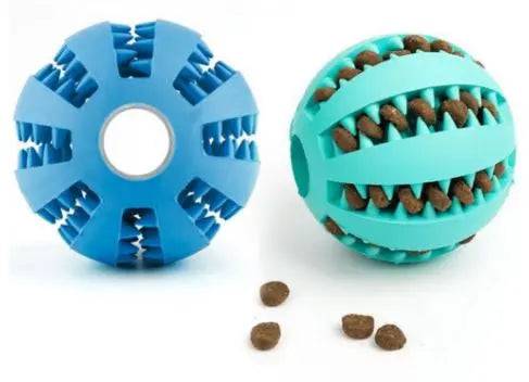 Blue Ball White Hemp Rope Toys Treat Interactive Rubber Leaking Balls for Small Dogs Chewing Bite Resistant Pet Tooth Cleaning - Trendypet's Zone