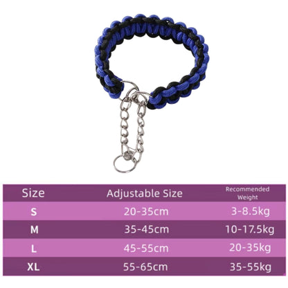 Blue Black Woven Dog Collars P Chain Nylon Adjustable Collar For Small Medium And Large Dogs TRENDYPET'S ZONE