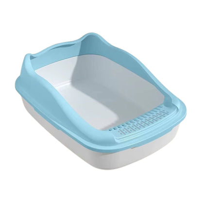 Blue Cat Litter Box Pet Sandbox for Kitty Anti-Splash Kitten Toilet Tray Bedpan Cleaning - Trendypet's Zone