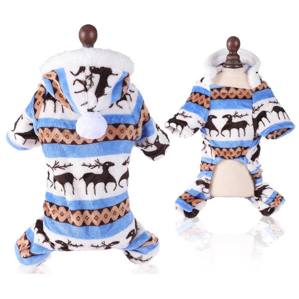 Blue Cozy Christmas Elk Pet Costume Trendy Dog Cat Sweater TRENDYPET'S ZONE