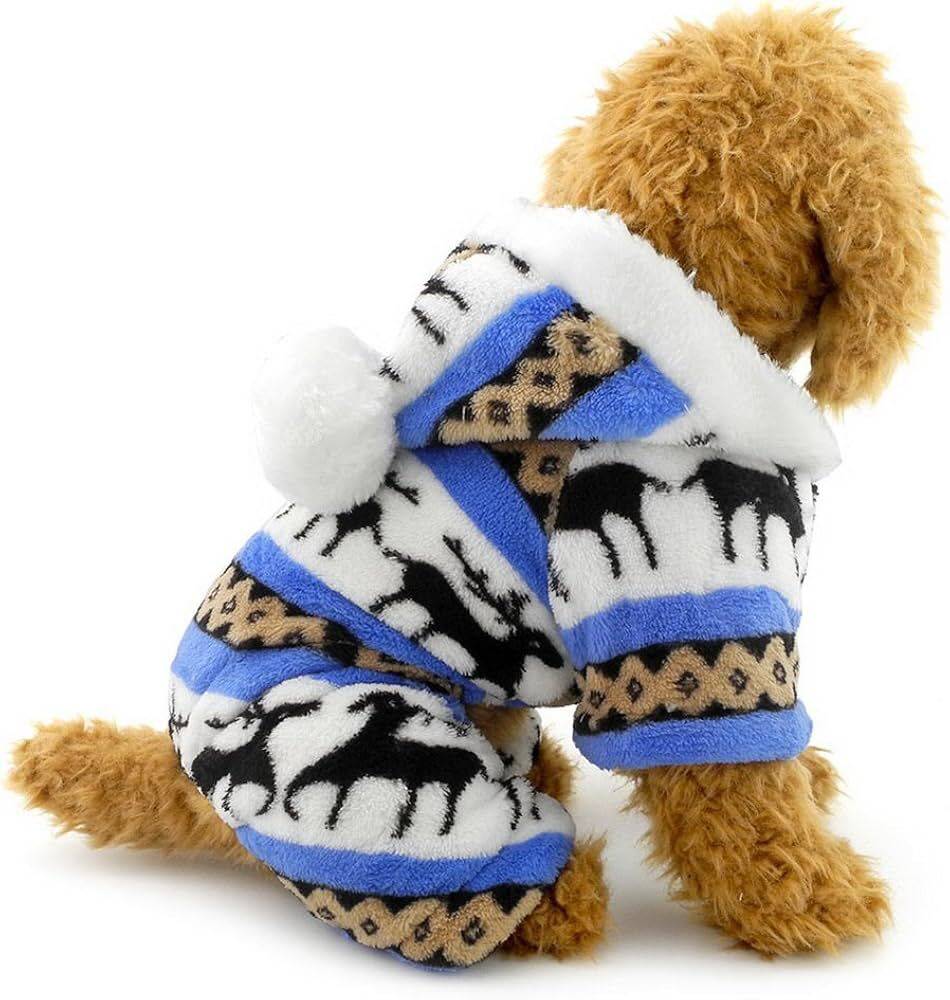 Blue Cozy Christmas Elk Pet Costume Trendy Dog Cat Sweater TRENDYPET'S ZONE