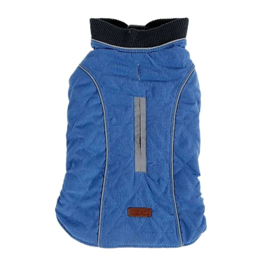 Blue Cozy Quilted Dog Coat Warm Jacket Retro Thick Vest TRENDYPET'S ZONE