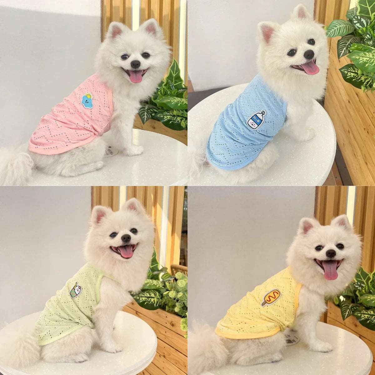 Blue Dog Summer Clothes Cute Embroidery Striped Top Vest Breathable Puppy Sleeveless Shirt TRENDYPET'S ZONE