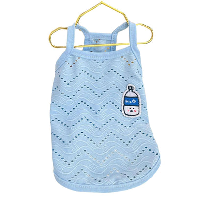 Blue Dog Summer Clothes Cute Embroidery Striped Top Vest Breathable Puppy Sleeveless Shirt TRENDYPET'S ZONE