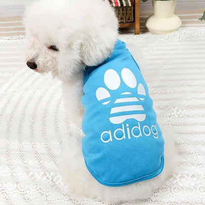 Blue Dog Top Puppy Breathable Cool Mesh T-Shirt Cartoon Print Sun Protection Clothing Polyester Thin Vest Summer TRENDYPET'S ZONE