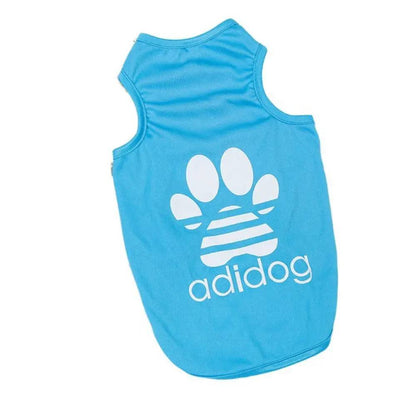 Blue Dog Top Puppy Breathable Cool Mesh T-Shirt Cartoon Print Sun Protection Clothing Polyester Thin Vest Summer TRENDYPET'S ZONE