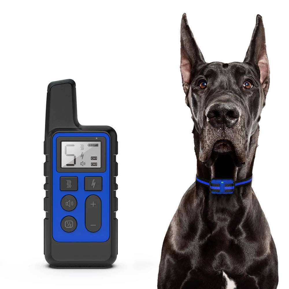 Blue Dog Training Collar 500m Control Trainer Device Vibration / Electrostatic pulse / Warning Stop Bark Deterrents TRENDYPET'S ZONE