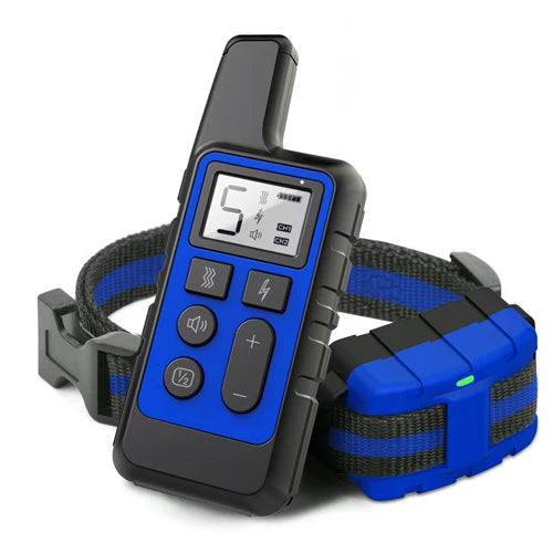 Blue Dog Training Collar 500m Control Trainer Device Vibration / Electrostatic pulse / Warning Stop Bark Deterrents TRENDYPET'S ZONE