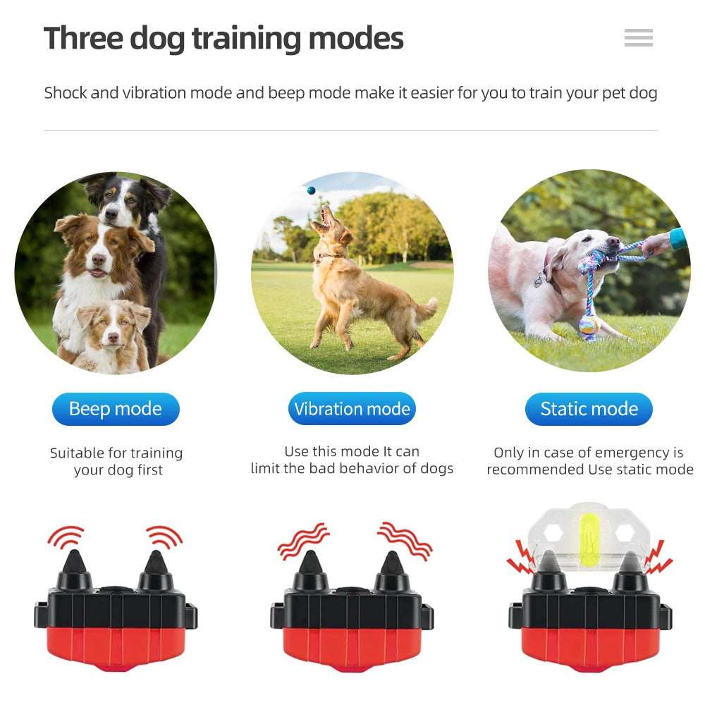 Blue Dog Training Collar 500m Control Trainer Device Vibration / Electrostatic pulse / Warning Stop Bark Deterrents TRENDYPET'S ZONE