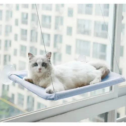 Blue Hanging Cat Bed Pet Cat Hammock Aerial Cats Bed House Kitten Climbing Frame Sunny Window Seat Nest Bearing 20kg Pet Accessories - Trendypet's Zone