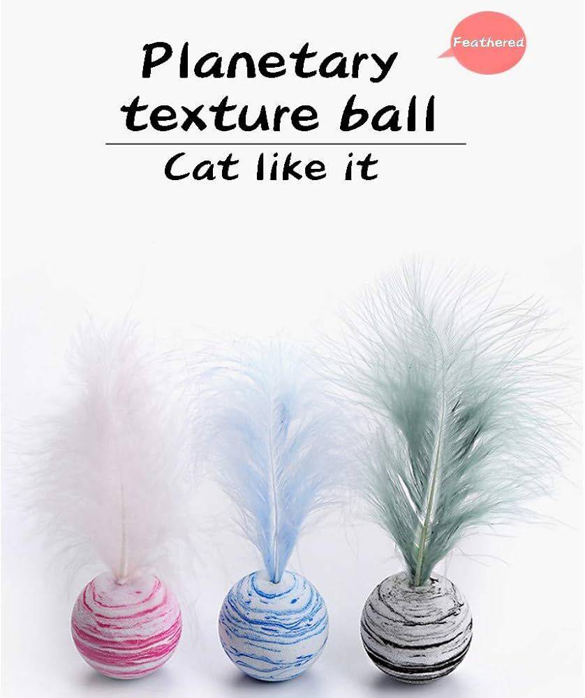 Blue Interactive Cat Toy Star Texture Feather Foam Ball TRENDYPET'S ZONE