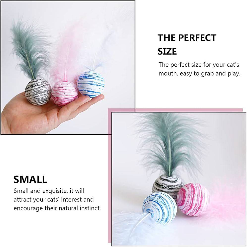 Blue Interactive Cat Toy Star Texture Feather Foam Ball TRENDYPET'S ZONE