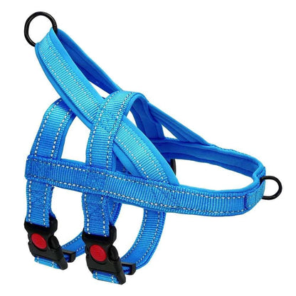 Blue No Pull Nylon Dog Harness Reflective Adjustable Dog Harness Vest For Medium Large Dogs Walking Training Belt TRENDYPET'S ZONE