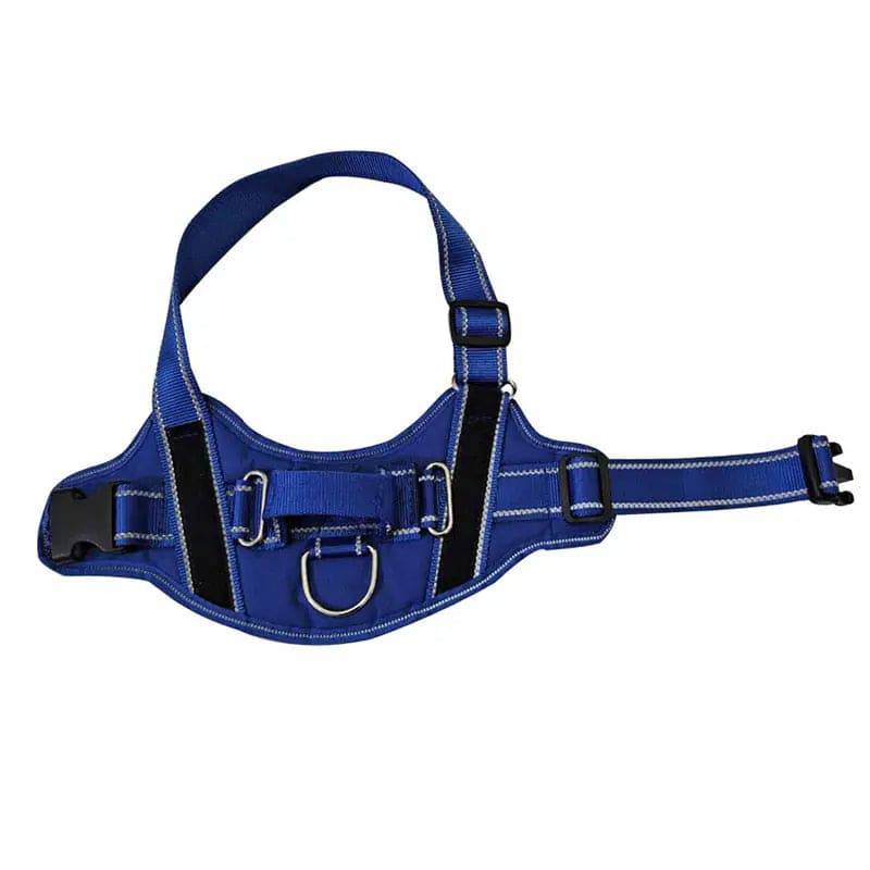 Blue Nylon Reflective Dog Harness Personalized Breathable With ID Patch TRENDYPET'S ZONE