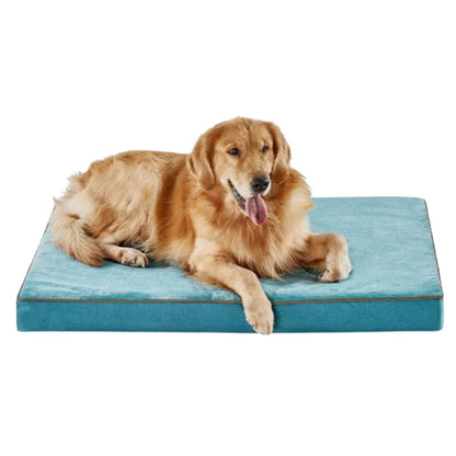 Blue Orthopedic Waterproof Dog Bed with Removable Washable Cover and Nonskid Bottom for Crate, Memory Foam XL Size 41" × 29" × 3.5" TRENDYPET'S ZONE