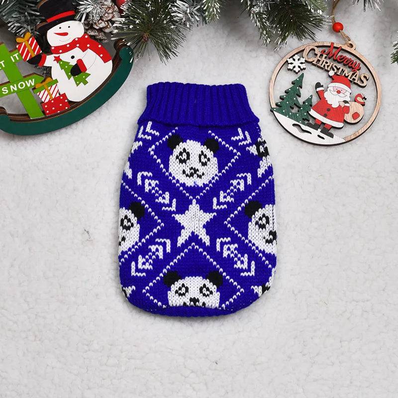 Blue Panda Warm Knitted Pet Dogs Cats Sweater Winter Clothes TRENDYPET'S ZONE