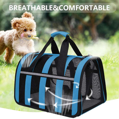 Blue Pet Carrying Bag Large Capacity Portable Breathable Shoulder Bag For Outdoor Use Suitable For All Seasons TRENDYPET'S ZONE