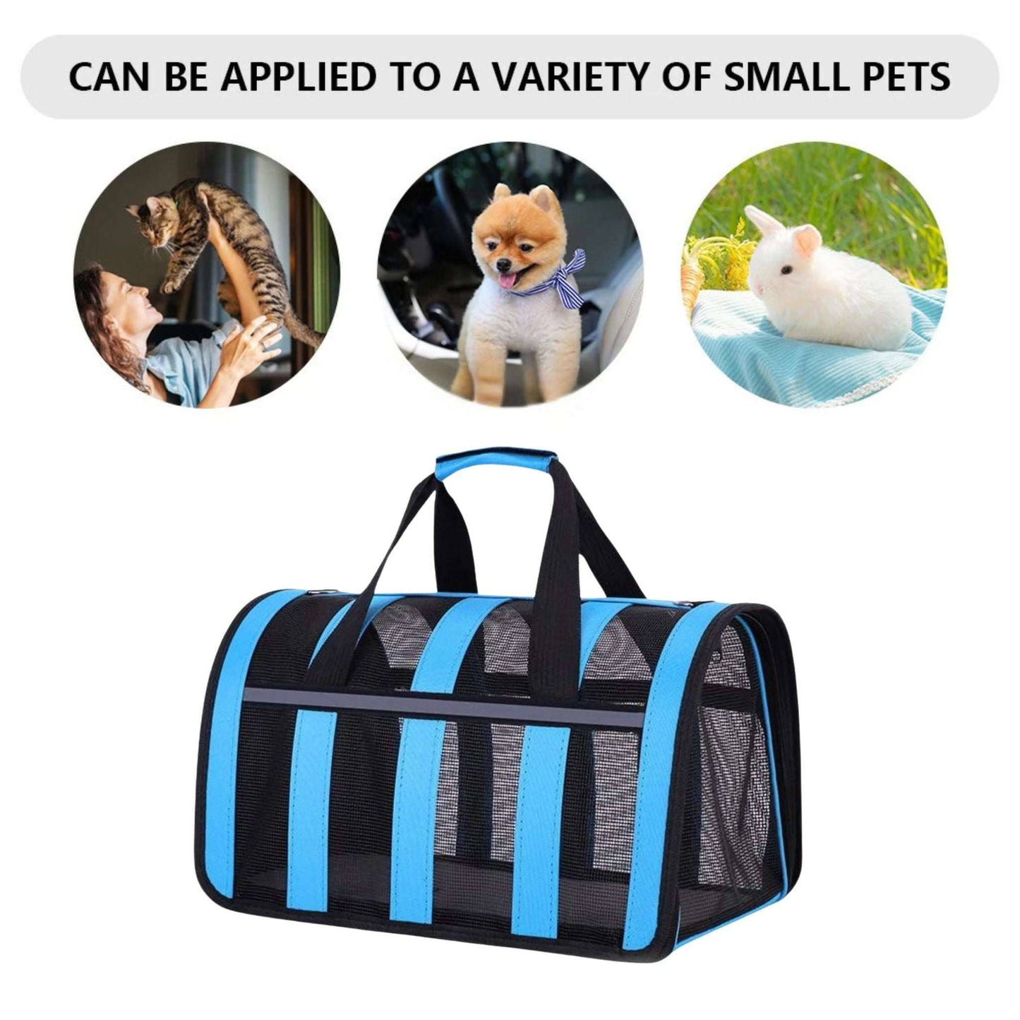 Blue Pet Carrying Bag Large Capacity Portable Breathable Shoulder Bag For Outdoor Use Suitable For All Seasons TRENDYPET'S ZONE