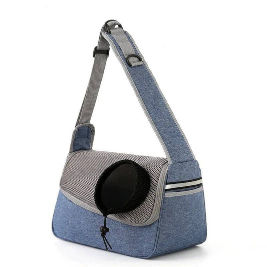 Blue Portable Bag Pet Crossbody Bag Dog Cat One Shoulder Carrier Breathable Mesh Puppy Kitten Handbag - Trendypet's Zone