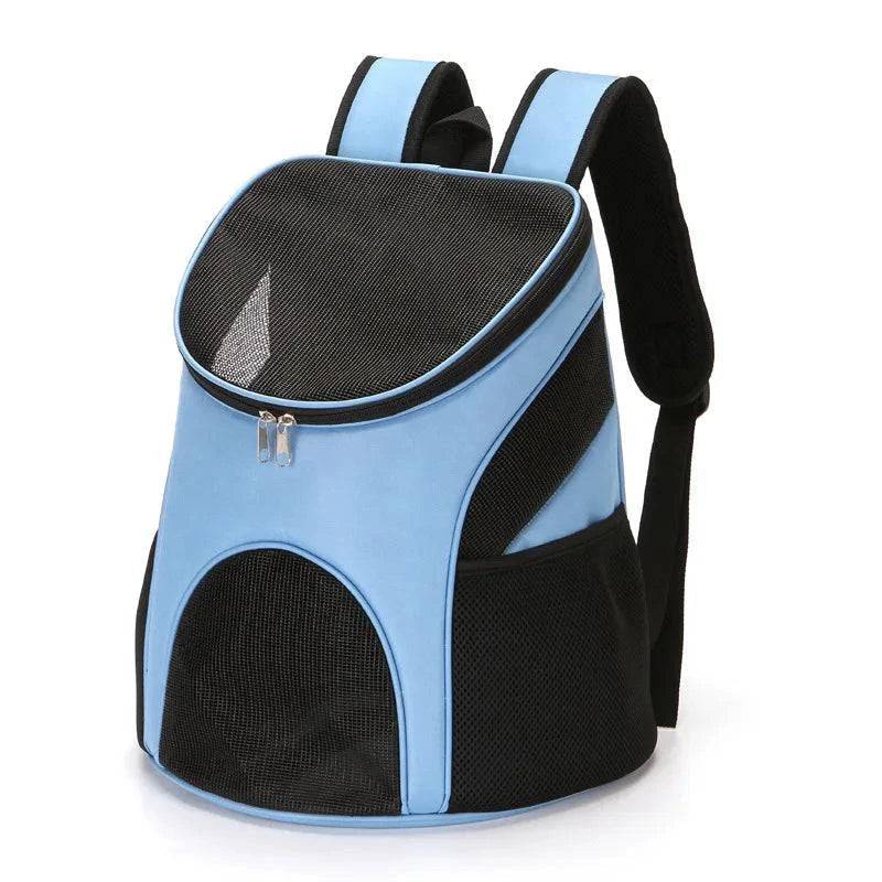 Blue Portable Foldable Mesh Pet Carrier Dog Backpack Breathable Bag Cat Large Capacity Outdoor Travel Carrier Double Shoulder Bag - Trendypet's Zone