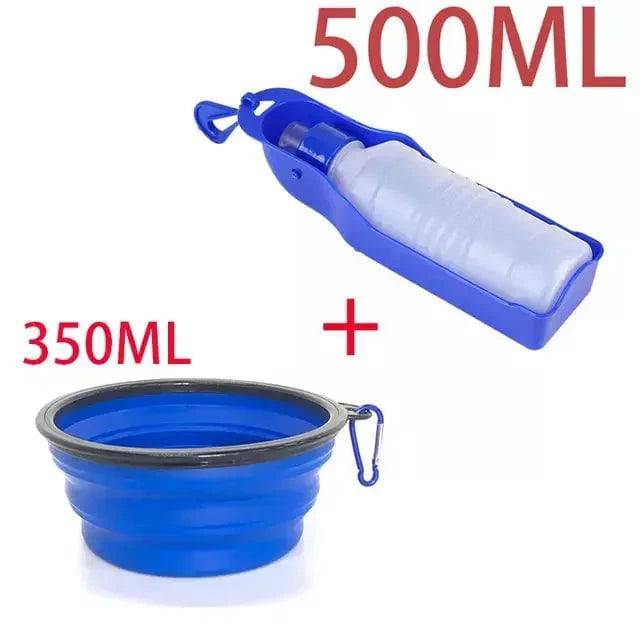 Blue Portable Pet Travel Water Bowl Bottle Feeder Drinking Fountain - Trendypet's Zone