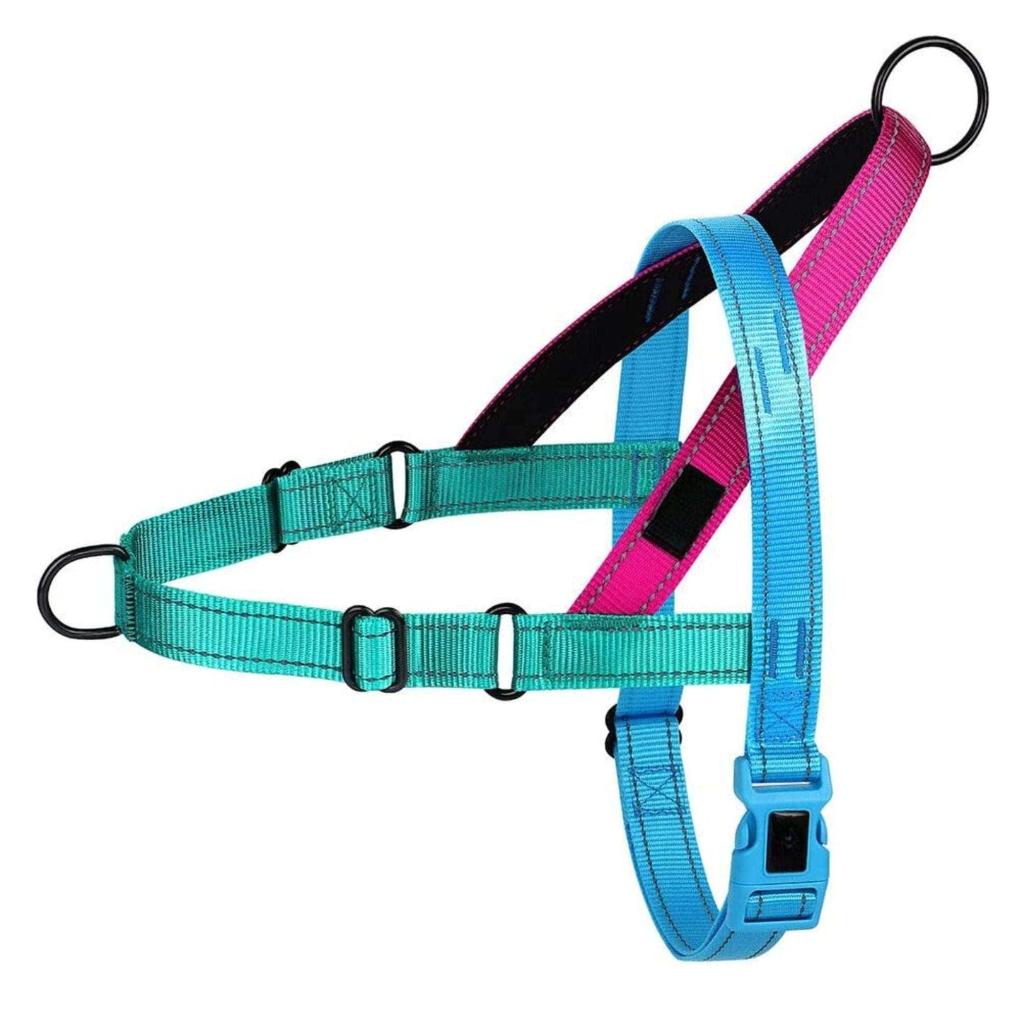 Blue Reflective Nylon Dog Harness Adjustable Pet Training Harnesses No Pull Puppy Walking Vest TRENDYPET'S ZONE