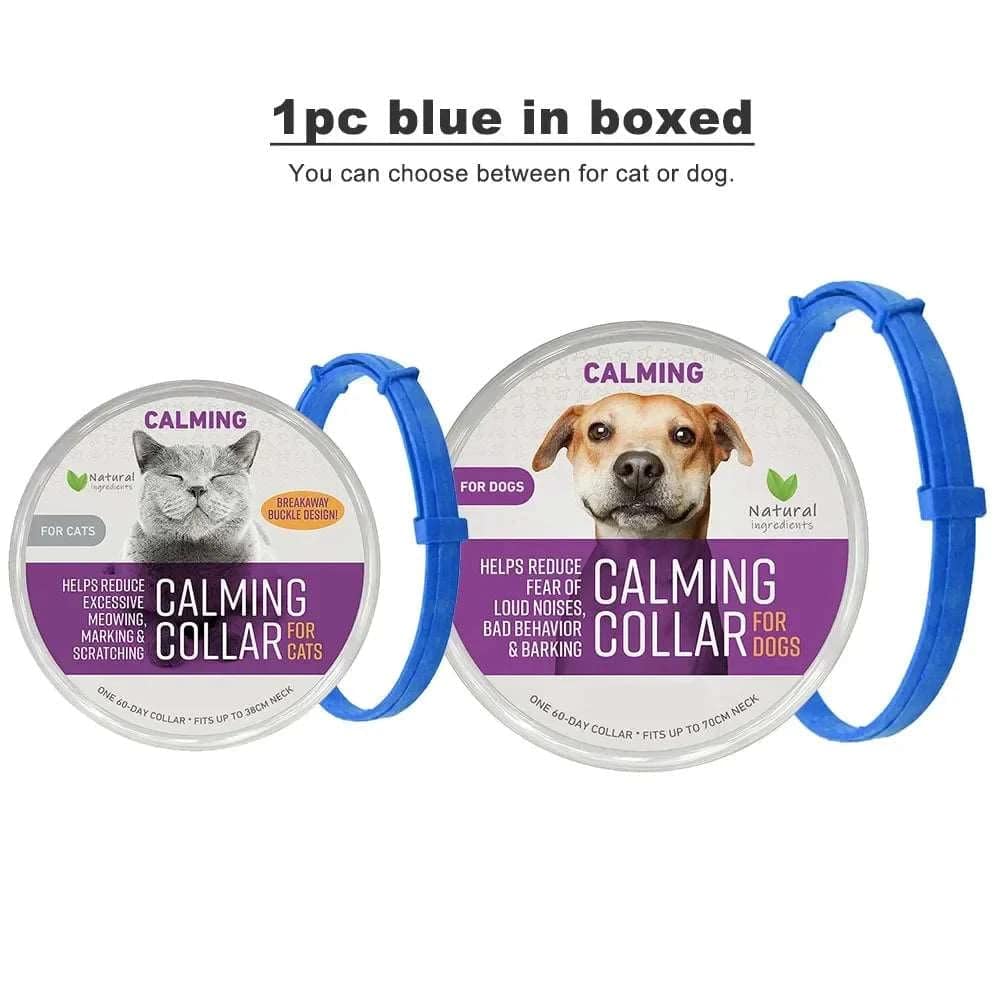 Blue Safe Dog Calming Collar 1Pack/60Days Adjustable Anxiety Reduction Pheromone Lasting Natural Calm Pet Collar Boxed OPP Bag TRENDYPET'S ZONE