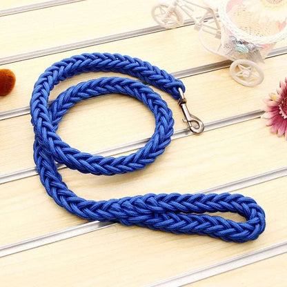 Blue Super Strong Coarse Nylon Dog Leash Double Row Adjustable Collar For Medium Large Dogs TRENDYPET'S ZONE