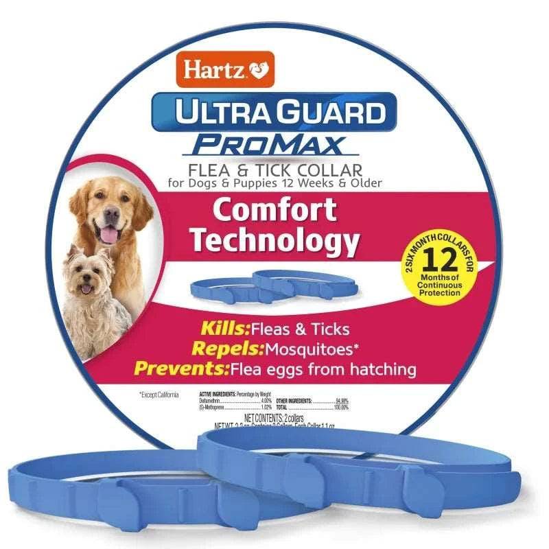 Blue UltraGuard ProMax Flea & Tick Collar for Dogs & Puppies, 12 Months Protection, Soft & Comfortable, 6-Months Protection Each, 2 Collars - Trendypet's Zone