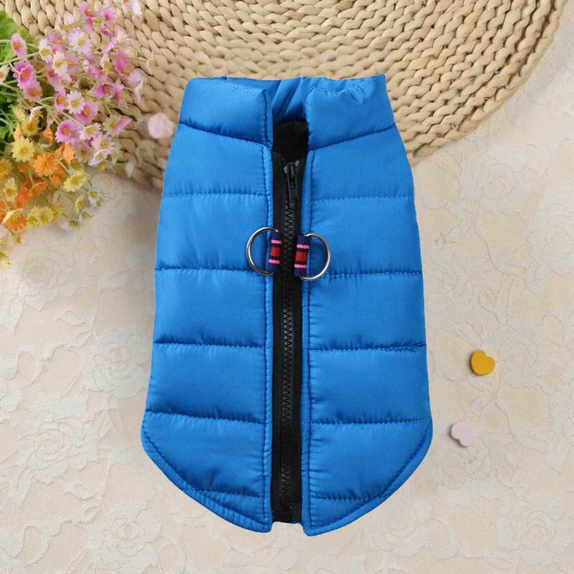 Blue Windproof Pet Dog Coat Jacket Winter Warm Padded Vest TRENDYPET'S ZONE