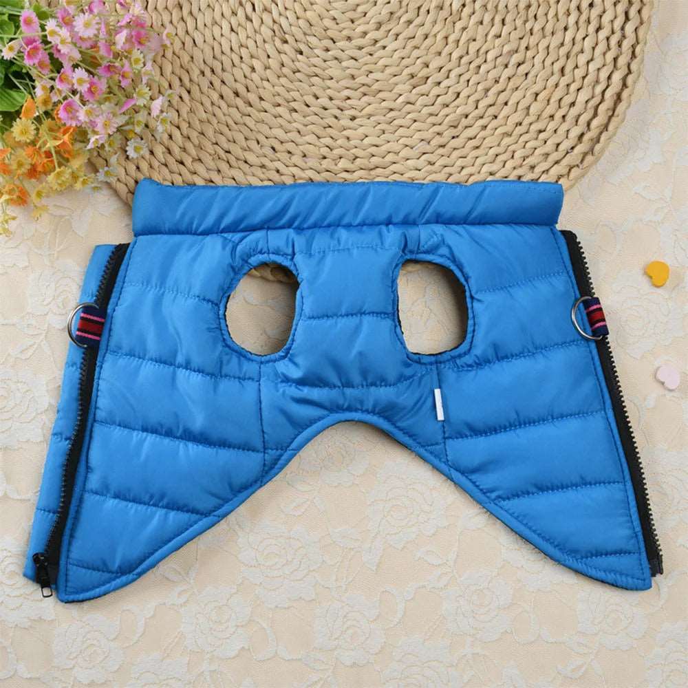 Blue Windproof Pet Dog Coat Jacket Winter Warm Padded Vest TRENDYPET'S ZONE