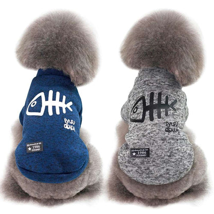 Blue Winter Clothes For Small Medium Pet Cat Dog Clothing Hoodies Outfits Coats Jackets Costumes Sweatshirts - Trendypet's Zone