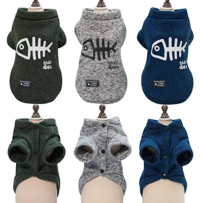 Blue Winter Clothes For Small Medium Pet Cat Dog Clothing Hoodies Outfits Coats Jackets Costumes Sweatshirts - Trendypet's Zone