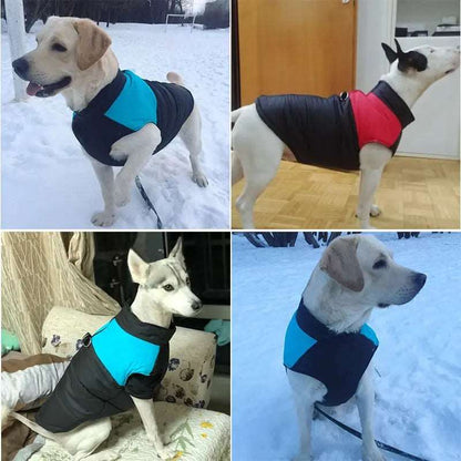 Blue Winter Warm Dog Clothes Waterproof Vest Zipper Jacket Coat - Trendypet's Zone