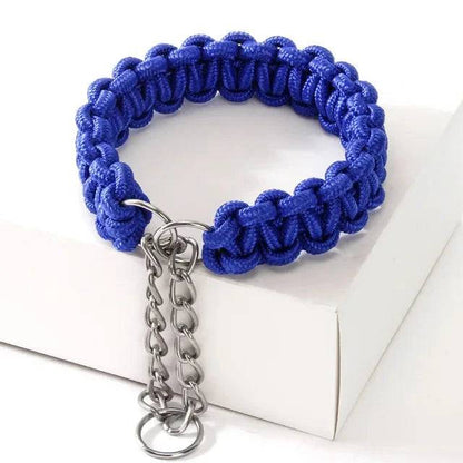 Blue Woven Dog Collars P Chain Nylon Adjustable Collar For Small Medium And Large Dogs TRENDYPET'S ZONE