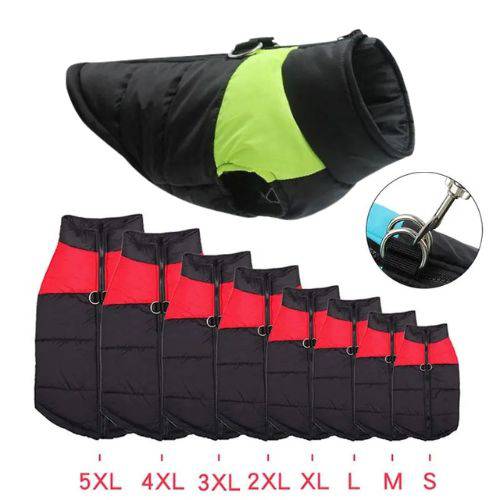 Bright Green Winter Warm Dog Clothes Waterproof Vest Zipper Jacket Coat - Trendypet's Zone