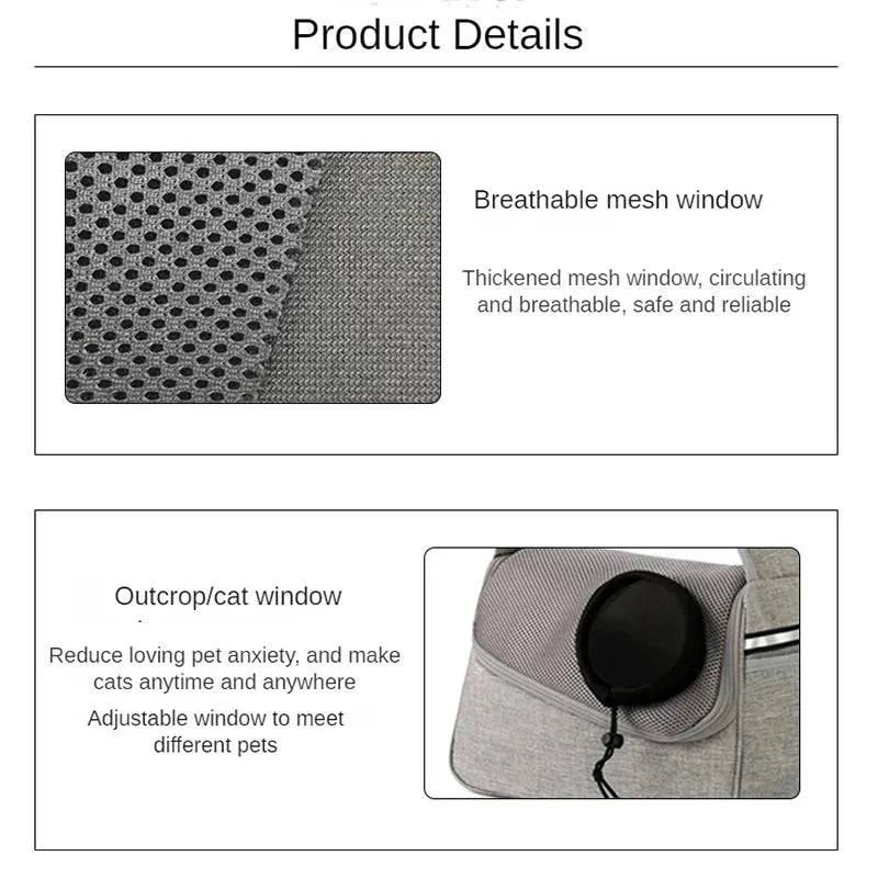 Brown Portable Bag Pet Crossbody Bag Dog Cat One Shoulder Carrier Breathable Mesh Puppy Kitten Handbag - Trendypet's Zone