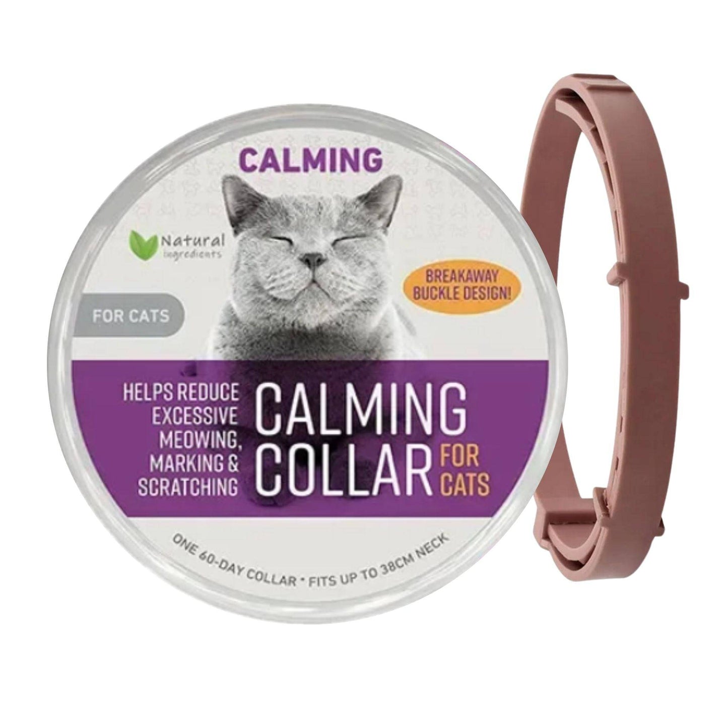 Brown Safe Cat Calming Collar 1Pack/60Days Adjustable Anxiety Reduction Pheromone Lasting Natural Calm Pet Collar Boxed OPP Bag - Trendypet's Zone