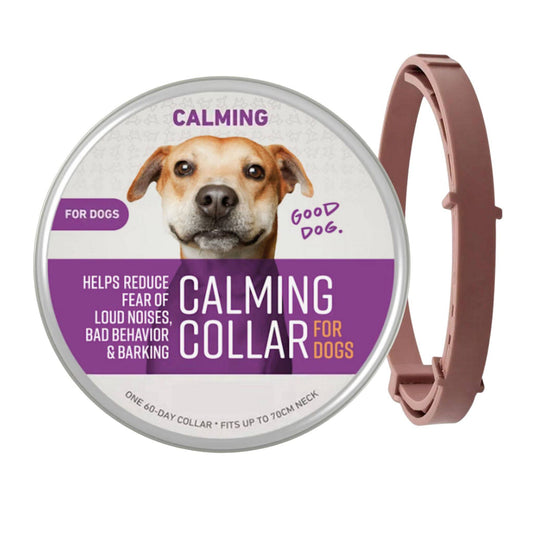 Brown Safe Dog Calming Collar 1Pack/60Days Adjustable Anxiety Reduction Pheromone Lasting Natural Calm Pet Collar Boxed OPP Bag - Trendypet's Zone