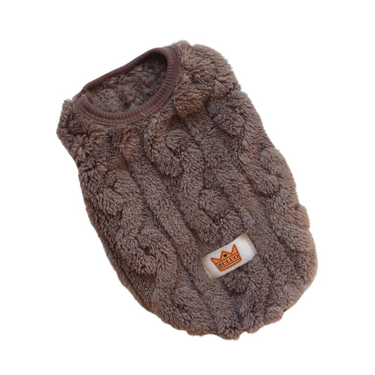 Brown Soft Cozy Autumn Winter Warm Fleece Dog Cat Sweaters TRENDYPET'S ZONE